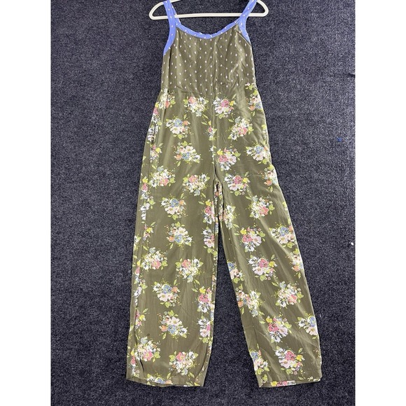 Matilda Jane Pants - Matilda Jane Work of Art Jumpsuit XS Overall Olive Green Floral Romper